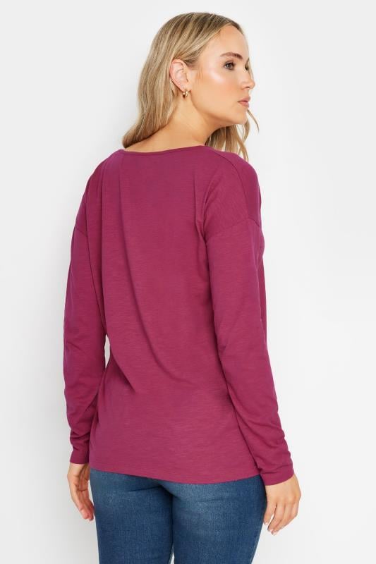 LTS Tall 3 Pack Pink & Purple V-Neck Long Sleeve T-Shirts | Long Tall Sally 4