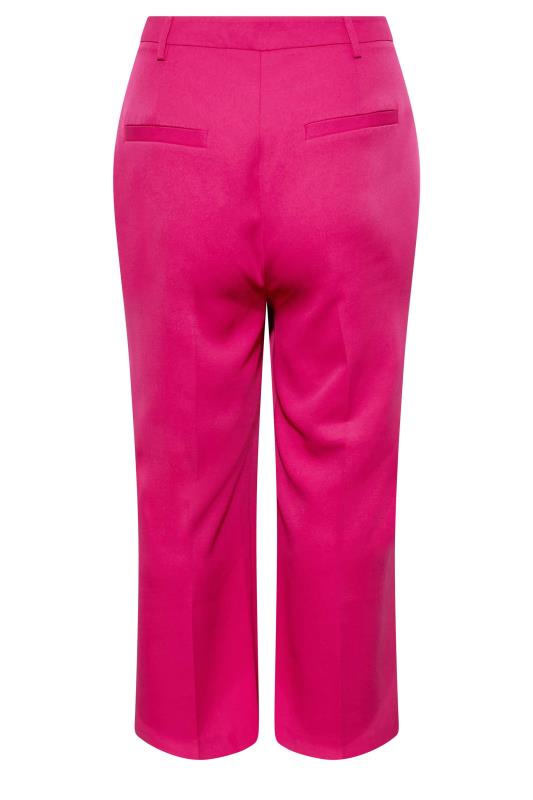 Plus Size Pink Split Hem Flared Trousers | Yours Clothing 5