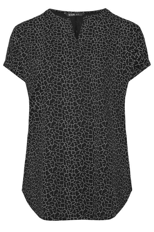 YOURS Plus Size Black Abstract Print Top | Yours Clothing  5