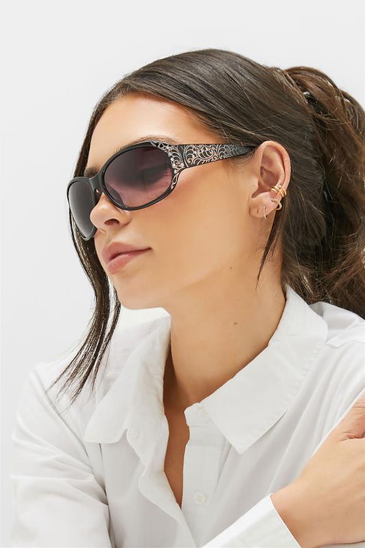Plus Size Sunglasses Yours Black Filigree Sunglasses