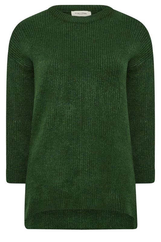 YOURS LUXURY Plus Size Green Dipped Hem Jumper | Yours Clothing 7