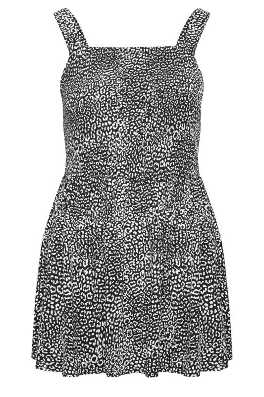 YOURS Curve Plus Size Black Animal Print Crinkle Vest Top | Yours Clothing  6