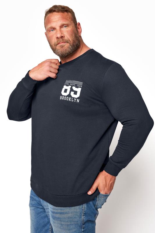 Plus Size  BadRhino Navy Brooklyn 89 Sweatshirt
