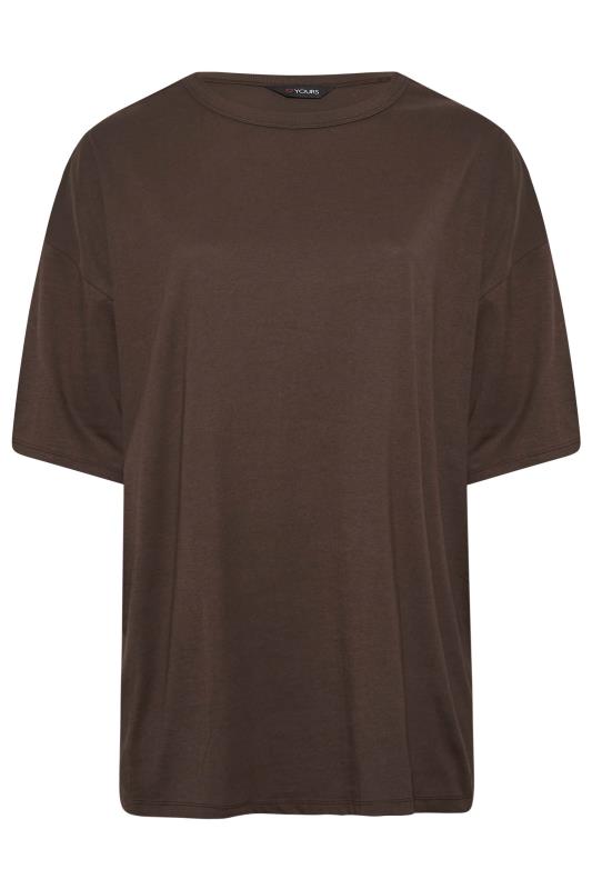Plus Size Chocolate Brown Oversized Boxy T-Shirt | Yours Clothing 6