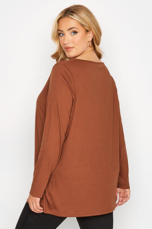 Plus Size Rust Orange Long Sleeve T-Shirt | Yours Clothing 3