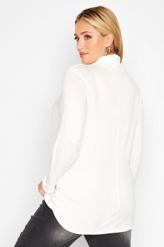 LIMITED COLLECTION Plus Size White Turtle Neck Top | Yours Clothing 4