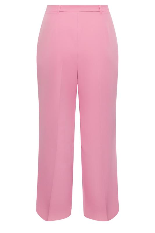 YOURS Plus Size Pink Wide Leg Trousers | Yours Clothing  6