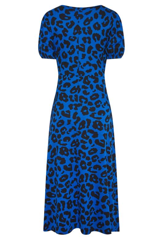 LTS Women's Tall Blue Animal Print Midi Tea Dress | Long Tall Sally 7