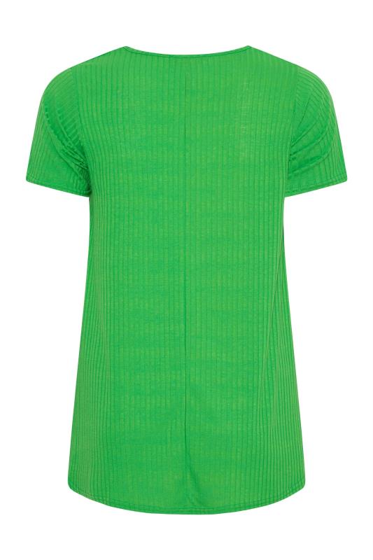 LIMITED COLLECTION Curve Apple Green Ribbed Swing Top 6