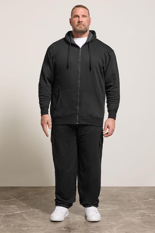 KAM Black Zip Through Hoodie | BadRhino 1