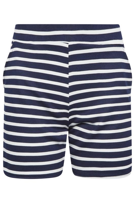 Petite  PixieGirl Navy Blue Stripe Print Shorts