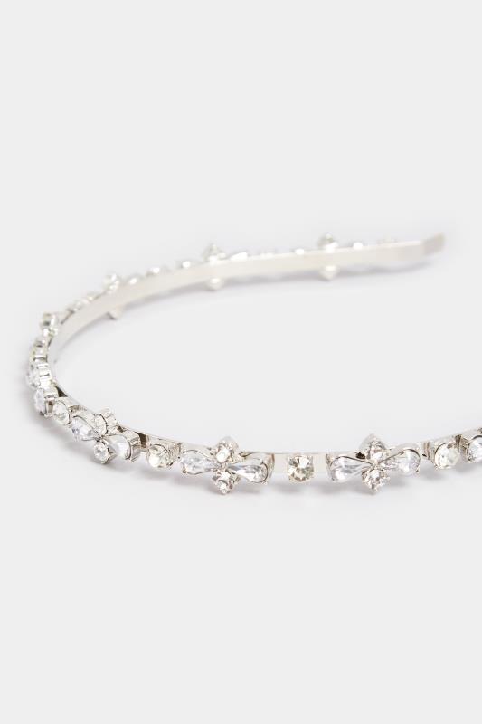Silver Diamante Thin Headband | Yours Clothing 4