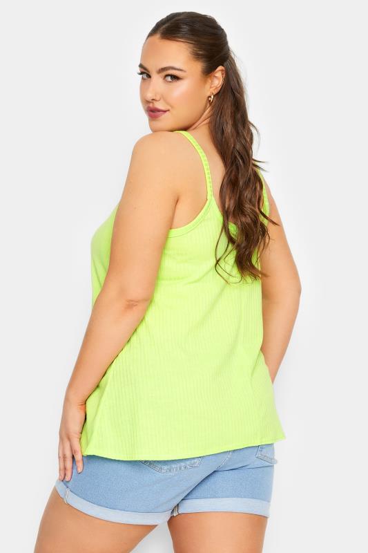 LIMITED COLLECTION Plus Size Lime Green Button Down Cami Top | Yours Clothing  3