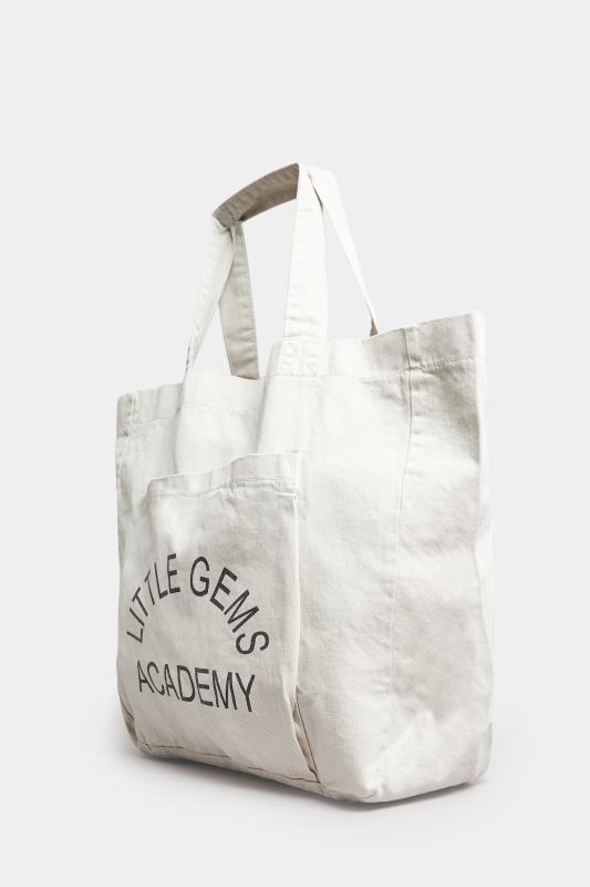 White Canvas Pocket Tote Bag | Yours Clothing 2