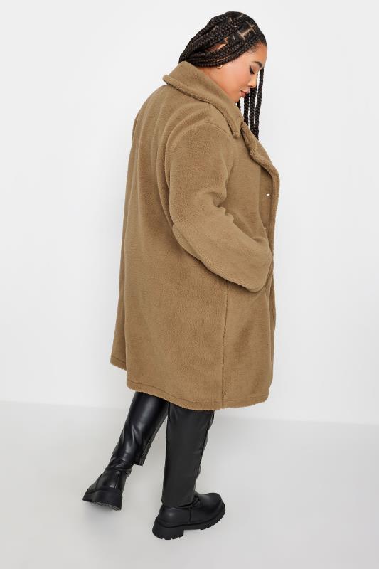 YOURS Plus Size Beige Brown Faux Fur Coat | Yours Clothing 3