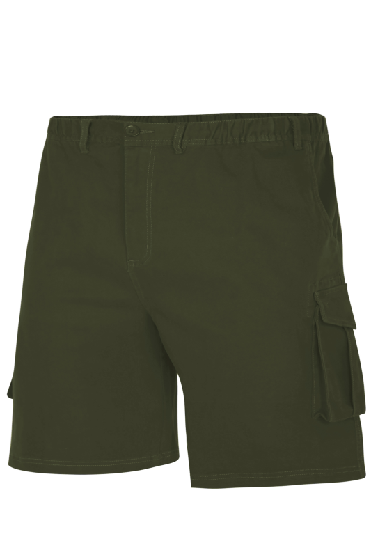 Plus Size  ESPIONAGE Big & Tall Khaki Green Stretch Twill Cargo Shorts