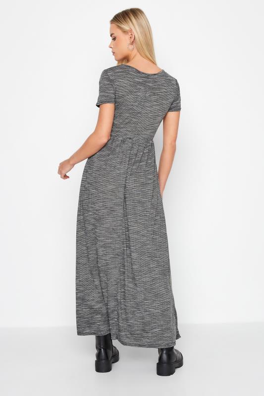 Petite Grey Line Stripe Maxi Dress | PixieGirl 3