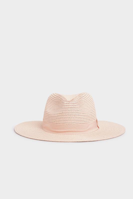 Pink Straw Fedora Hat 2