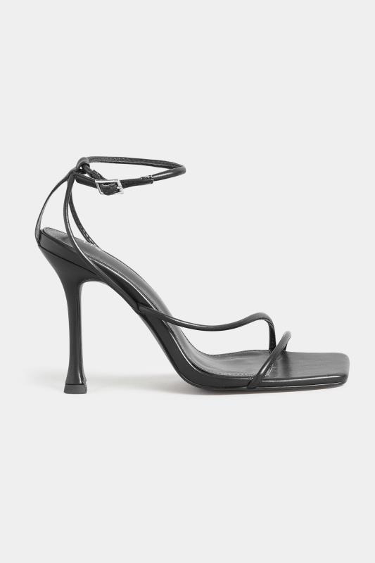 LTS Black Strappy Asymmetrical Heel In Standard D Fit | Long Tall Sally 3