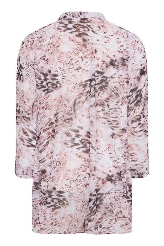 YOURS LONDON Plus Size Pink Mixed Animal Print Chiffon Shirt | Yours Clothing  7