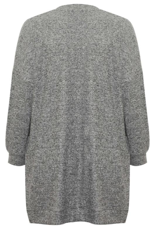 Plus Size Grey Ribbed Soft Touch Pocket Cardigan | Yours Clothing 7