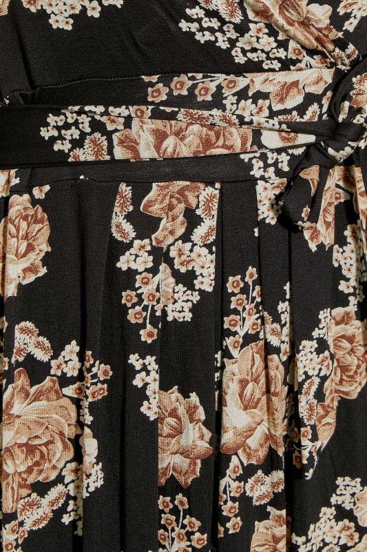 Plus Size Black Floral V-Neck Maxi Dress | Yours Clothing 5