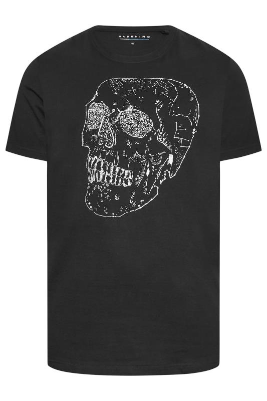 BadRhino Big & Tall Black Constellation Skull Print T-Shirt | BadRhino 4