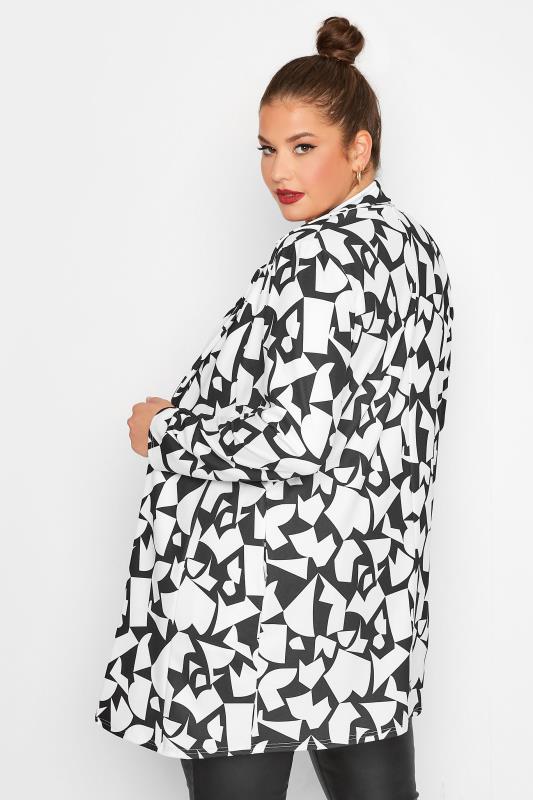 LIMITED COLLECTION Plus Size Black & White Geometric Print Blazer | Yours Clothing  4