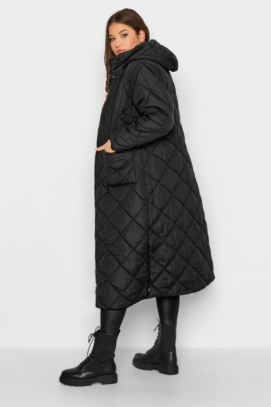 Plus Size Black Lightweight Quilted Maxi Coat | Yours Clothing 3