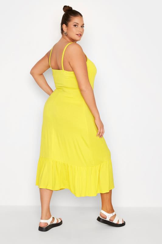 LIMITED COLLECTION Curve Yellow Ring Detail Midaxi Dress 3