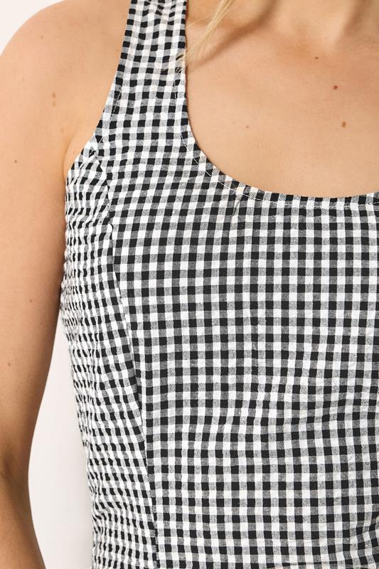 LTS Tall Women's Black Gingham Cotton Midi Dress | Long Tall Sally 5