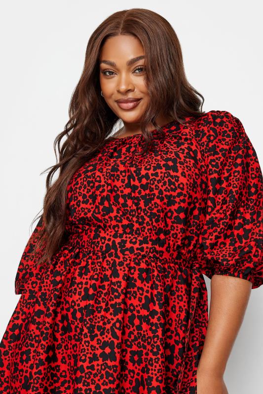 YOURS Plus Size Red Animal Markings Mini Dress | Yours Clothing 4