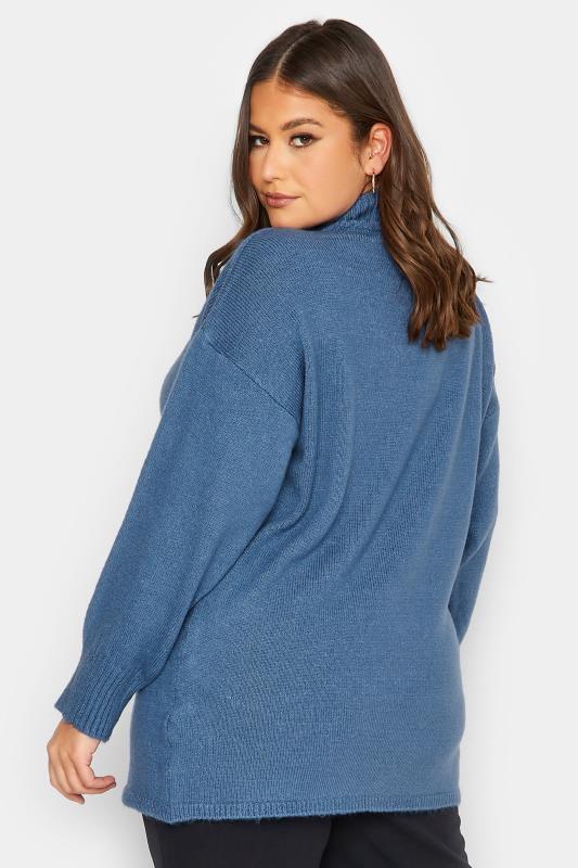 YOURS LUXURY Plus Size Blue Batwing Jumper | Yours Clothing 3