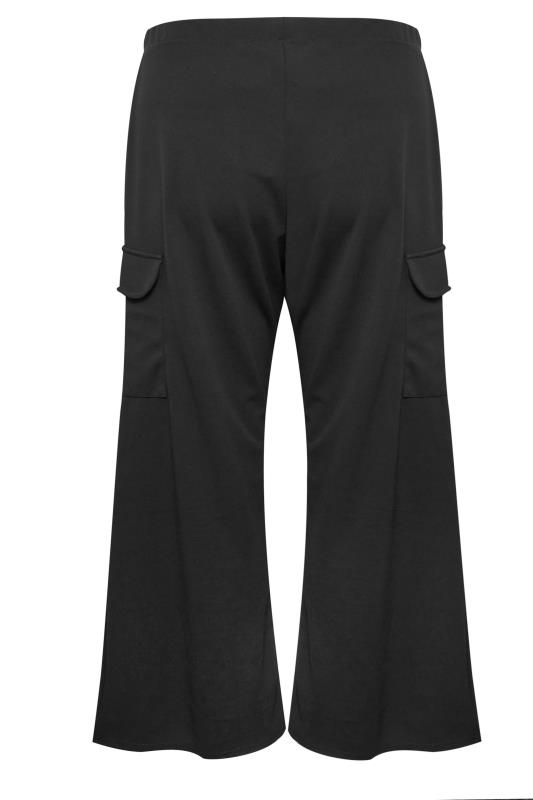 YOURS Plus Size Black Cargo Pocket Wide Leg Trousers | Yours Clothing 7