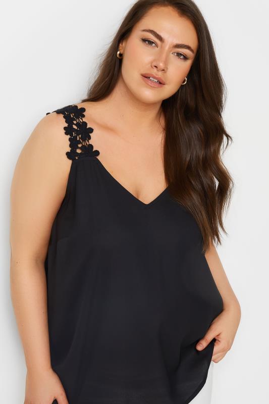 YOURS Plus Size Black Trim Cami | Yours Clothing 4