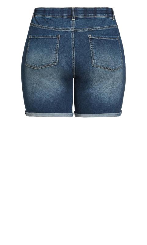 Evans Mid Washed Blue Ripped Denim Shorts 6