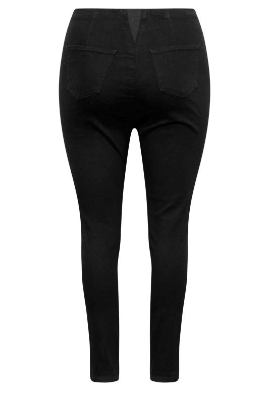 Plus Size Black Elasticated Insert Shaper Stretch Jeggings | Yours Clothing 5