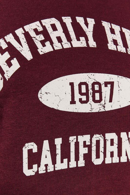 Plus Size Burgundy Red 'California' Slogan Sweatshirt | Yours Clothing 5