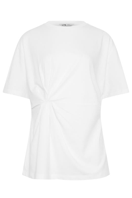 LTS Tall Women's White Twist Front Cotton T-Shirt | Long Tall Sally 6