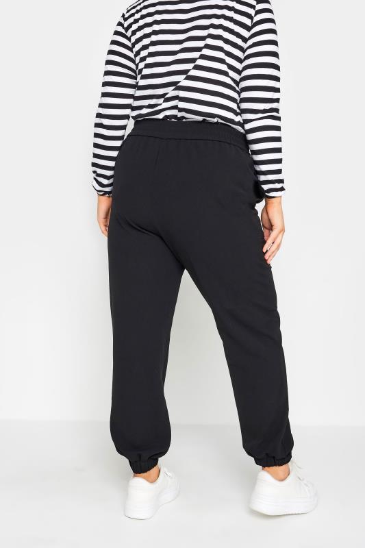 YOURS Plus Size Black Scuba Cuffed Cargo Joggers | Yours Clothing 3