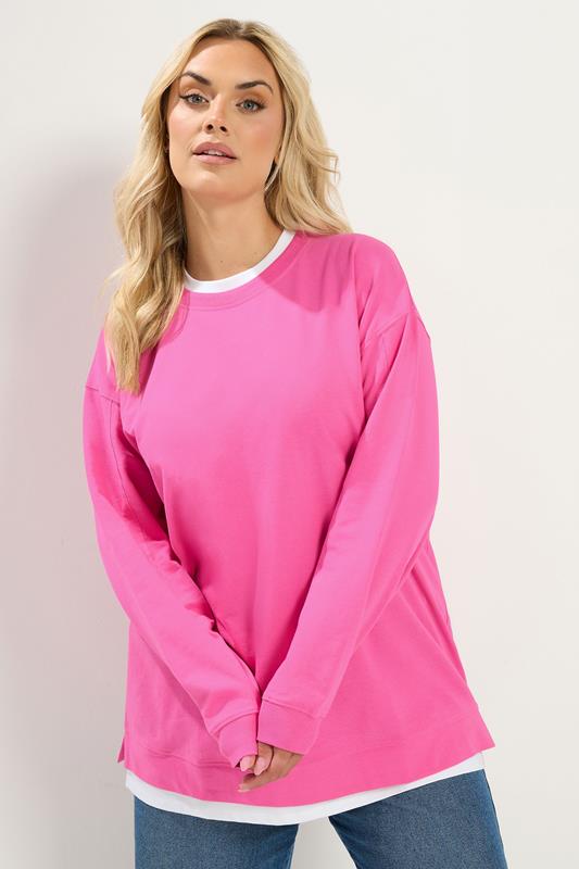  YOURS Curve Pink Crew Neck Jumper