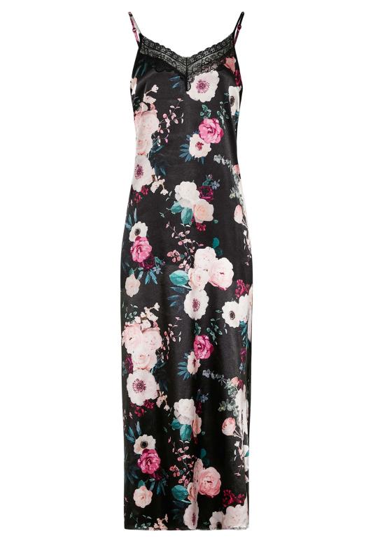 LTS Tall Women's Black Floral Satin Chemise | Long Tall Sally 6