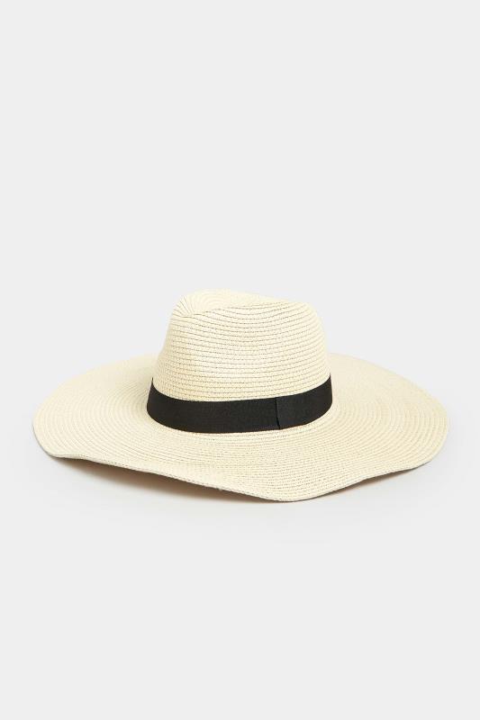 Cream Wide Brim Straw Fedora Hat | Yours Clothing  3