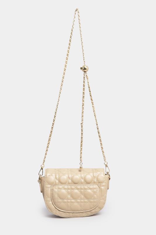 Nude Quilted Chain Shoulder Bag | Yours Clothing 4