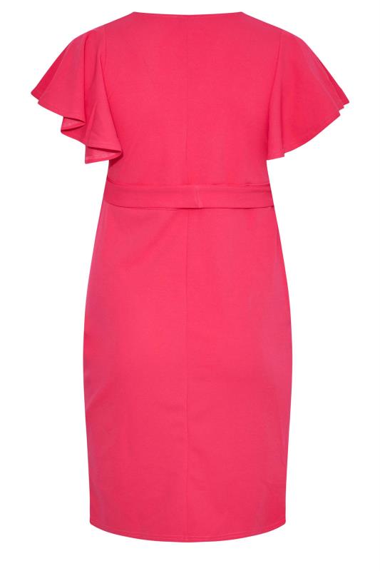 YOURS LONDON Curve Pink Buckle Wrap Bodycon Dress 7