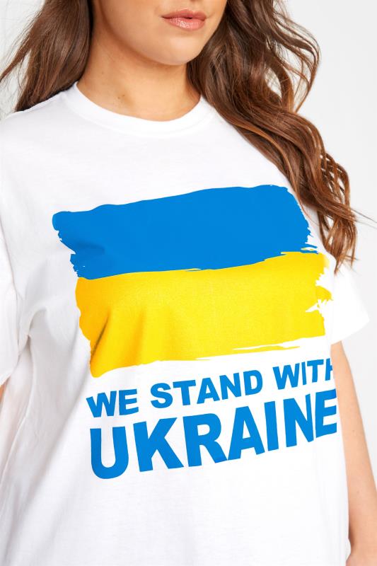 Ukraine Crisis 100% Donation White 'We Stand With Ukraine' T-Shirt_D.jpg