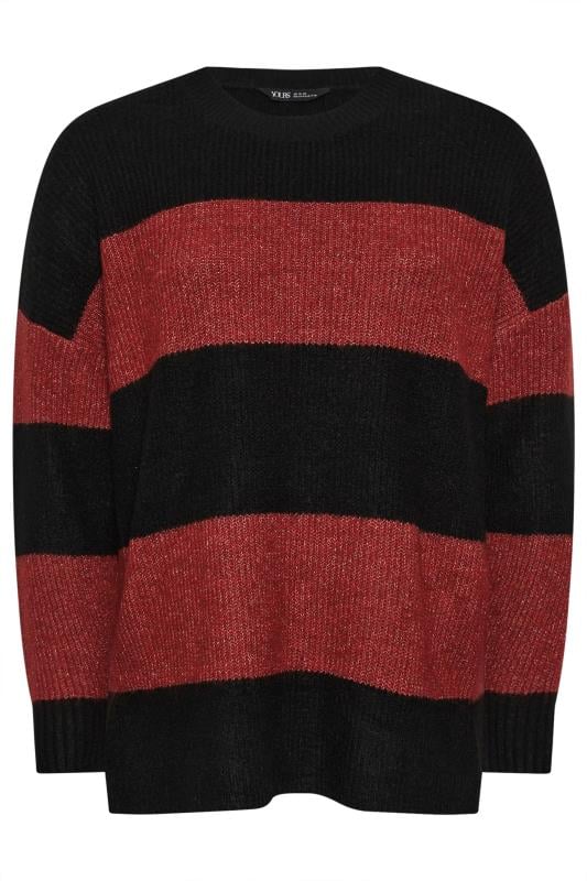 YOURS Plus Size Red Stripe Knitted Jumper | Yours Clothing 6