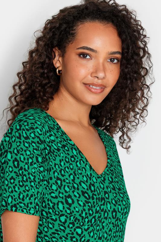 M&Co Green Leopard Print Tie Detail T-Shirt | M&Co  4