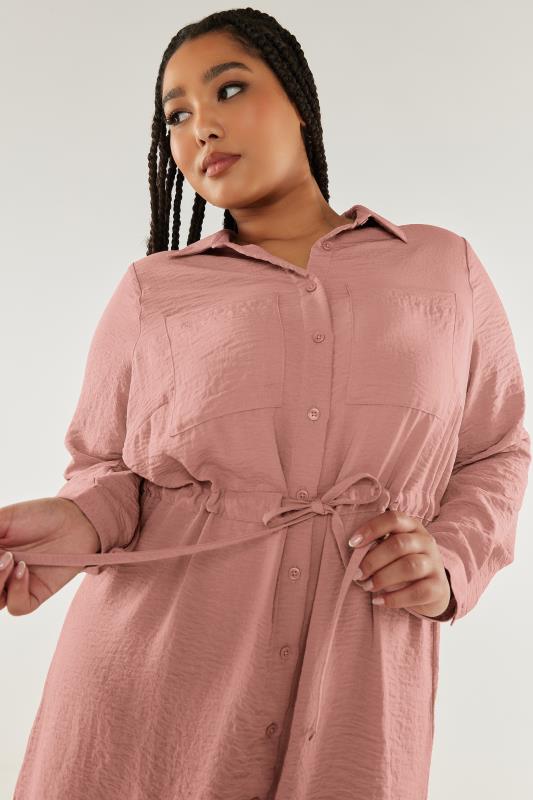 Plus Size  YOURS Curve Pink Utility Tunic Shirt