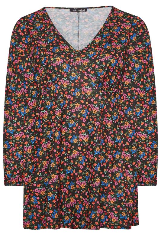 LIMITED COLLECTION Plus Size Black Floral Bust Detail Top | Yours Clothing 6